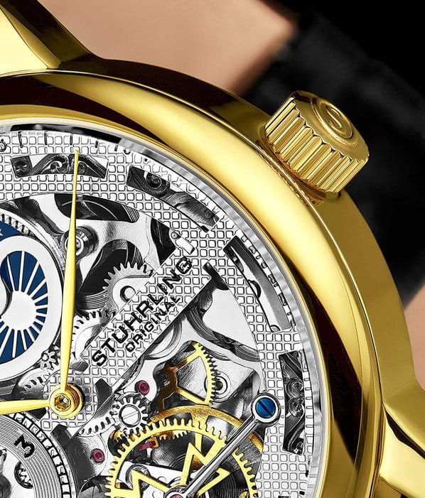 Stuhrling Stuhrling Legacy 3917.2 механические мужские часы часы крупный план серебристый циферблата