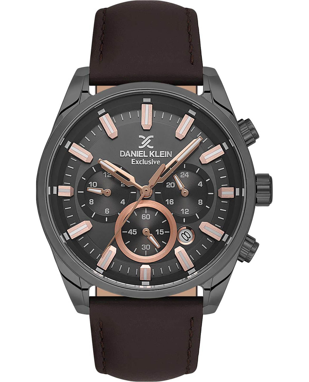 Daniel Klein Daniel Klein Exclusive DK.1.13741-4  DK.1.13741-4 кварцевые мужские часы черный циферблат, браслет кожаный — вид спереди