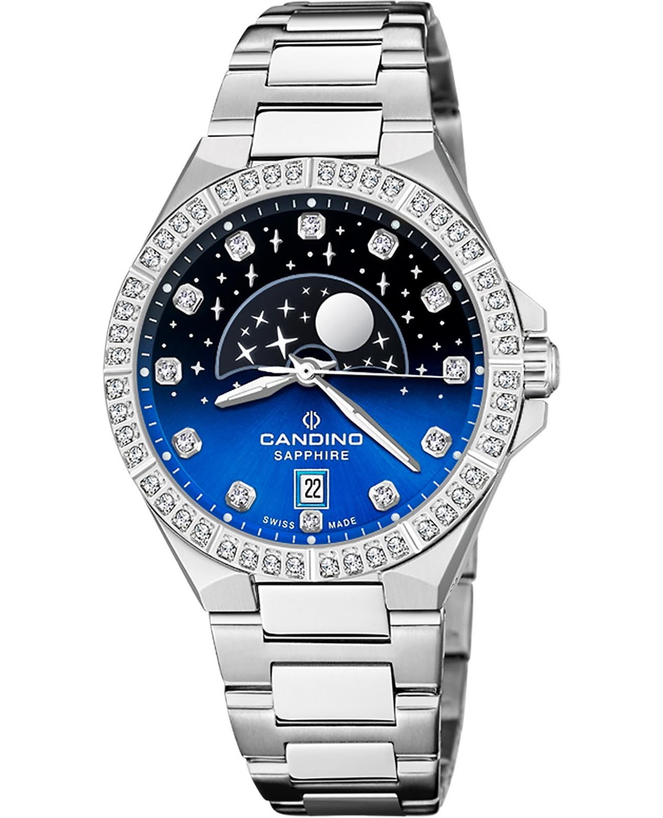 Candino Candino Lady Elegance Moonphase C4760/3  C4760/3 кварцевые женские часы  циферблат, браслет нержавеющая сталь — вид спереди