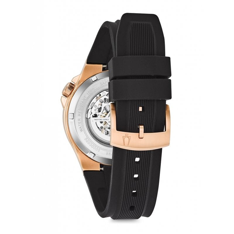 Bulova Bulova Maquina 98A177,  сша мужские часы на браслете каучук боковой вид