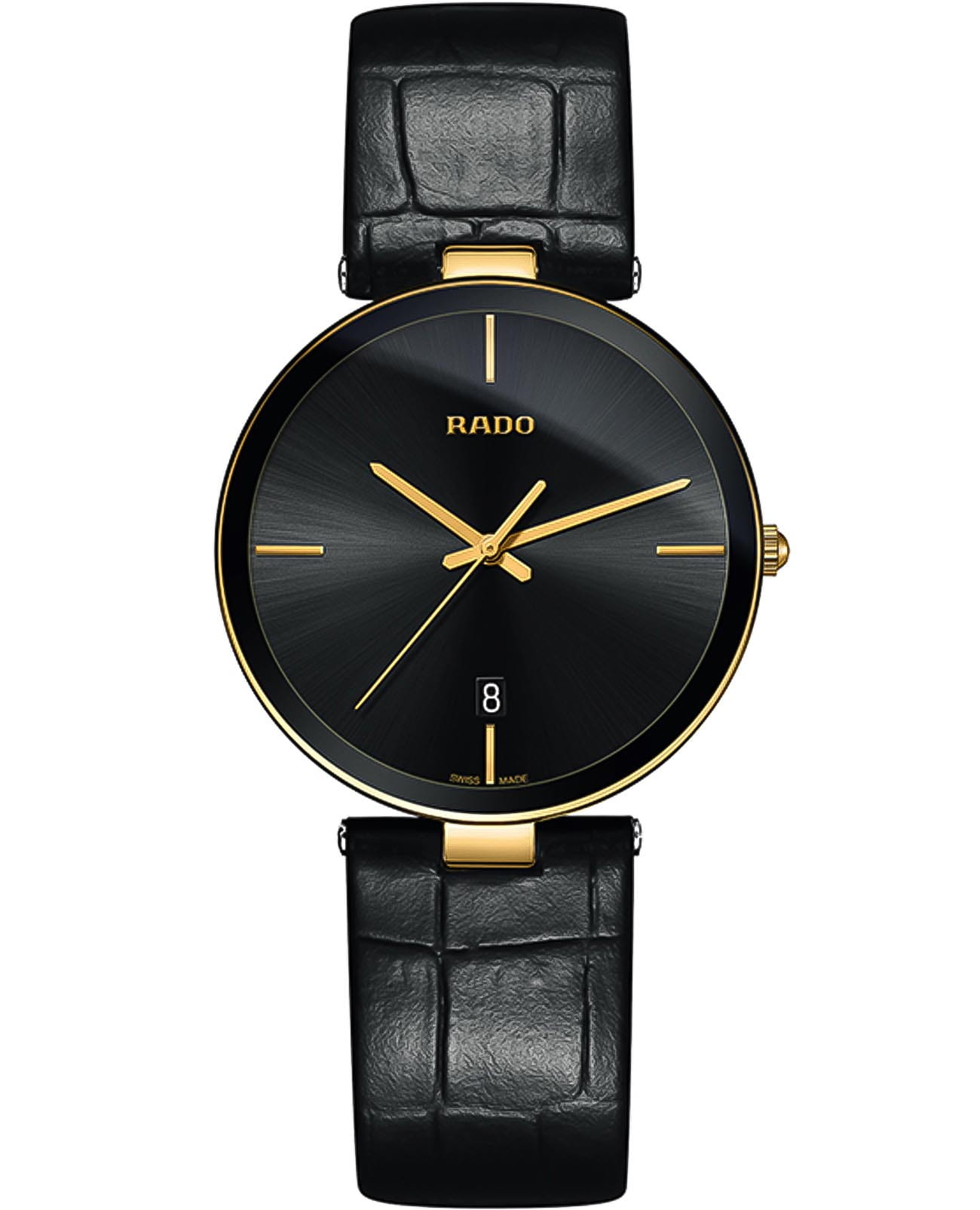 Rado Rado Florence R48867155  R48867155 кварцевые женские часы черный циферблат, браслет кожаный — вид спереди