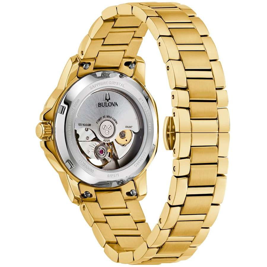 Bulova Bulova Marine Star Ladies 97P171,  сша женские часы на браслете нержавеющая сталь с ip-покрытием боковой вид