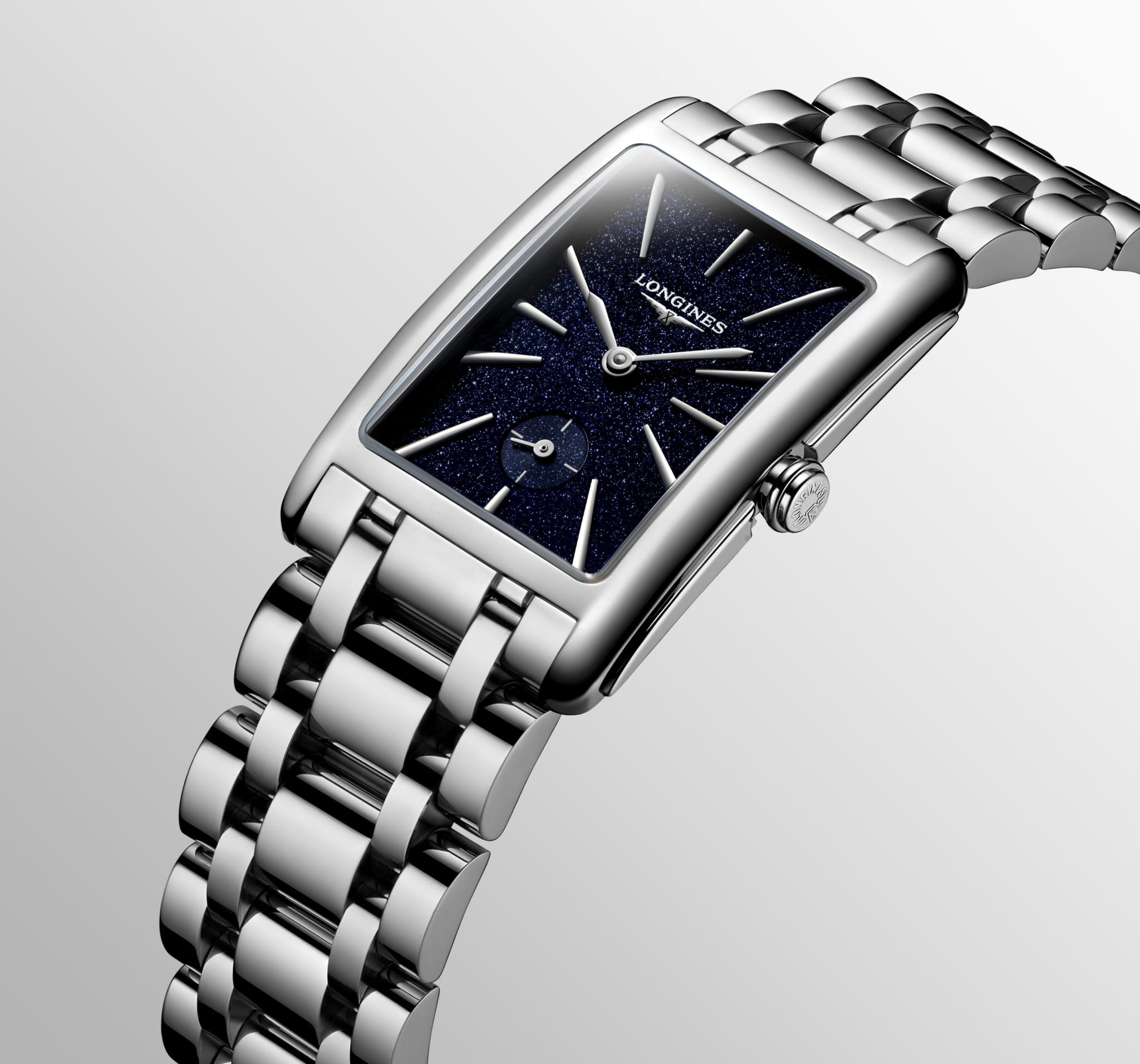 Longines Longines DolceVita L5.512.4.93.6 кварцевые женские часы часы крупный план синий циферблата