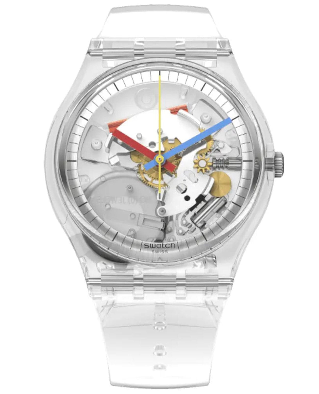 Swatch Swatch Gent Biosourced Standard SO28K100  SO28K100 кварцевые женские часы прозрачный циферблат, браслет пластик — вид спереди