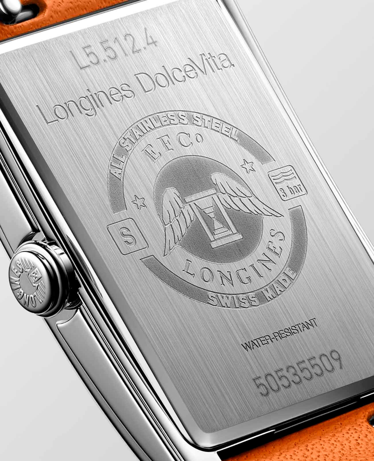 Longines Longines DolceVita L5.512.4.11.8, dolcevita швейцария женские часы на браслете кожаный боковой вид