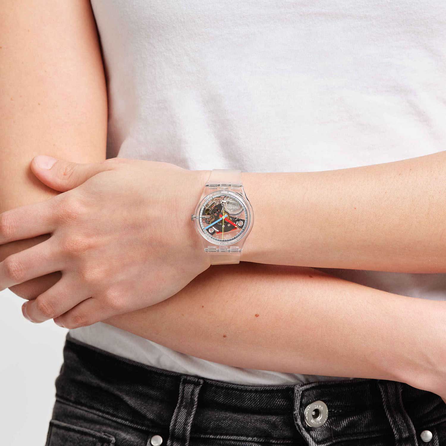 Оригинальные часы Swatch Swatch Gent Biosourced Standard SO28K100 кварцевые калибр механизма  общий вид