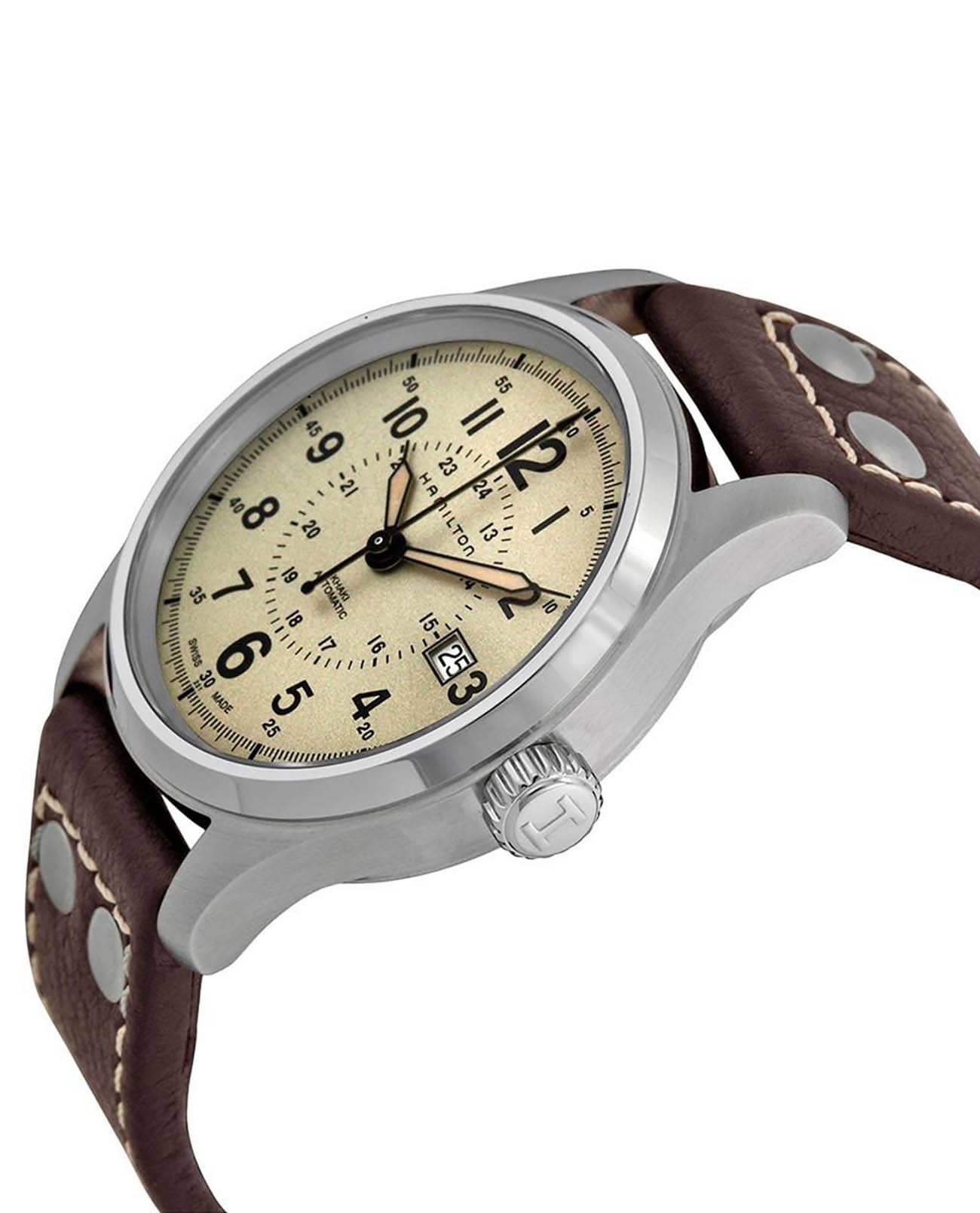 Hamilton Hamilton Khaki Field Auto H70595523, khaki field швейцария мужские часы на браслете кожаный боковой вид