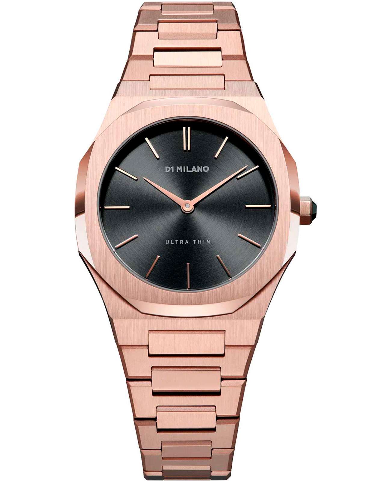 D1 Milano D1 Milano Ultra Thin UTBL06  UTBL06 кварцевые женские часы черный циферблат, браслет нержавеющая сталь с pvd-покрытием — вид спереди