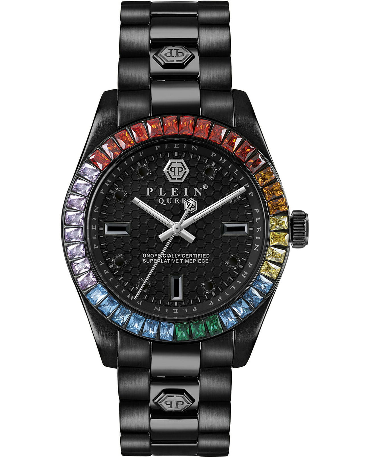 Philipp Plein Philipp Plein Queen PWDAA0921  PWDAA0921 кварцевые женские часы черный циферблат, браслет нержавеющая сталь — вид спереди