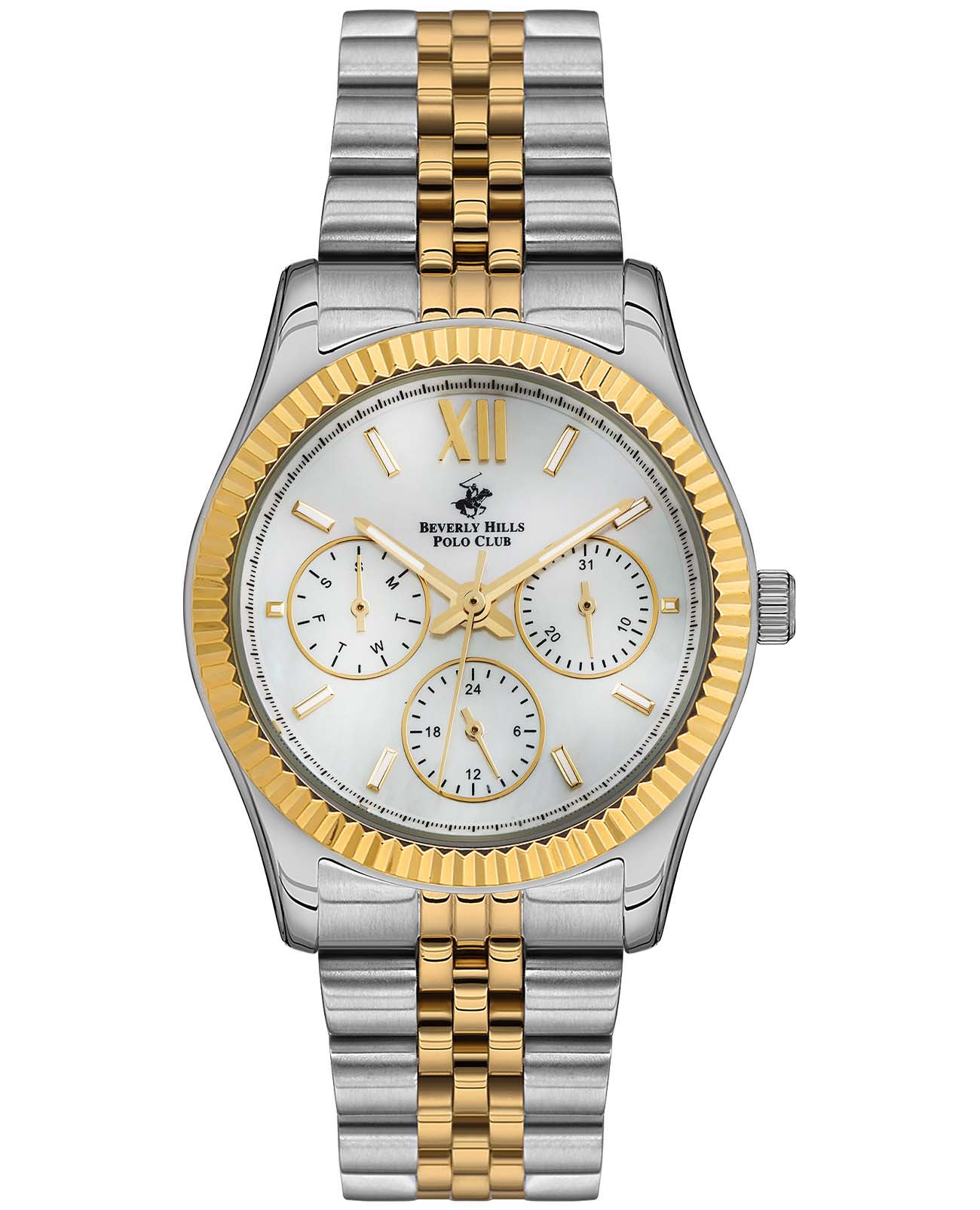 Beverly Hills Polo Club Beverly Hills Polo Club BP3169C.220  BP3169C.220 кварцевые женские часы белый циферблат, браслет сталь с ip покрытием — вид спереди