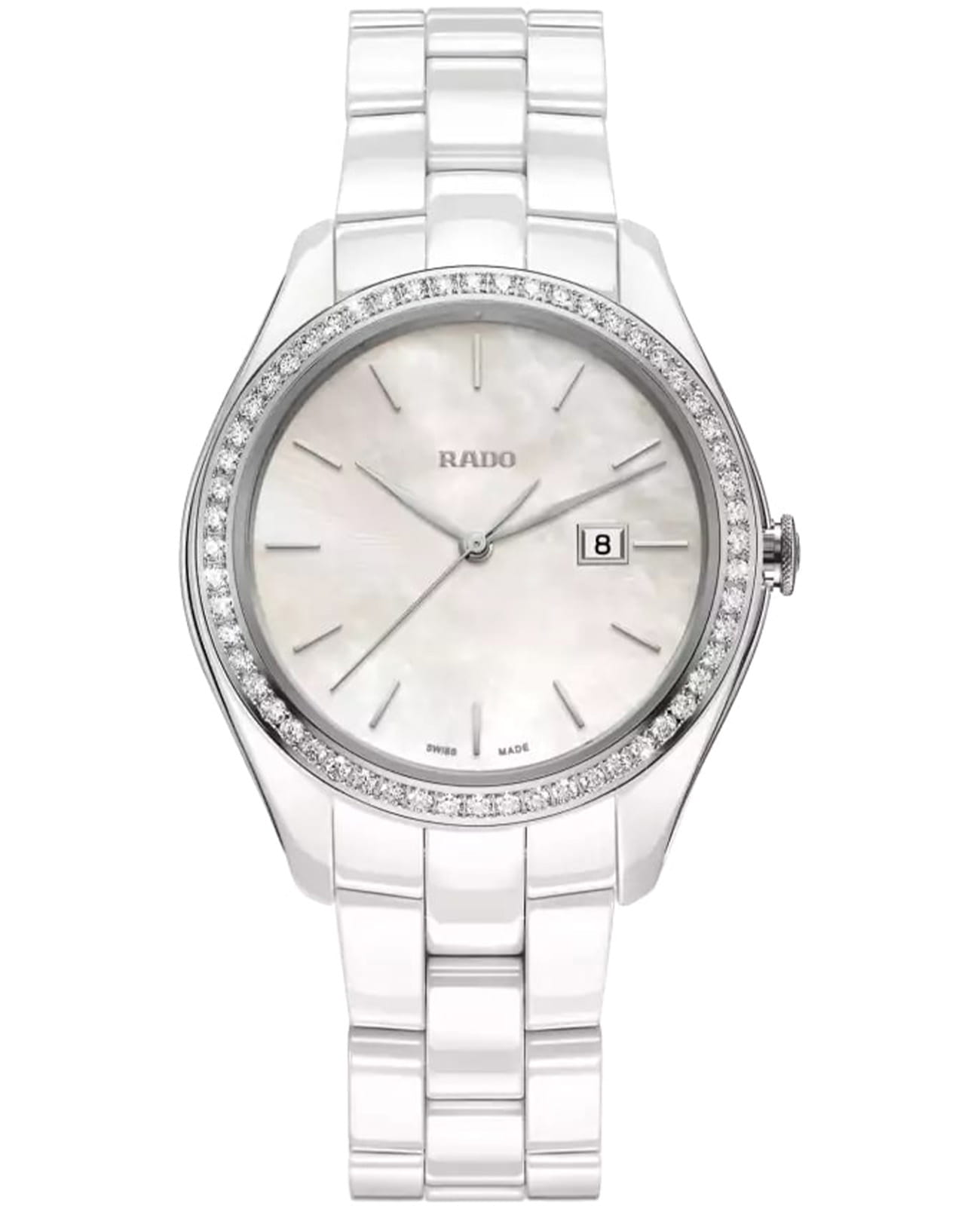 Rado Rado Hyperchrome R32311902  R32311902 кварцевые женские часы перламутровый циферблат, браслет высокотехнологичная керамика — вид спереди