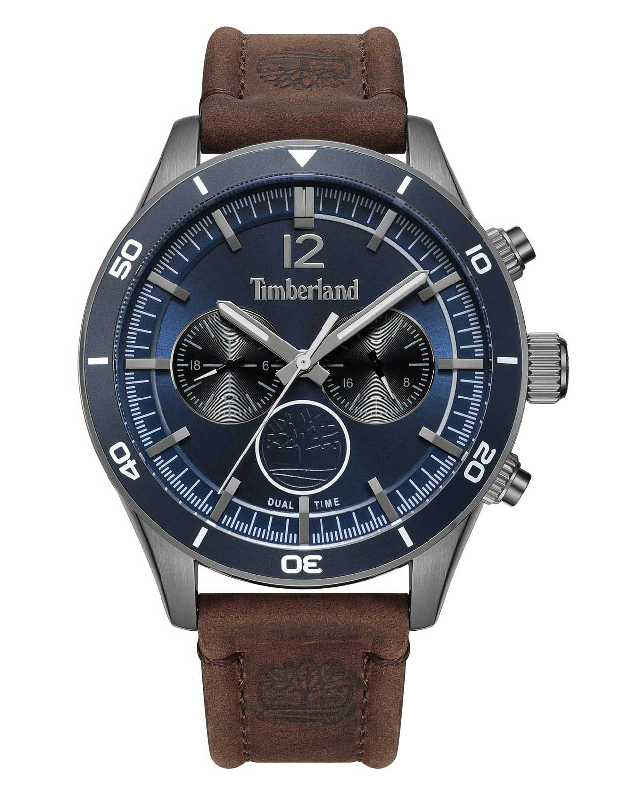 Timberland Timberland Ashmont TDWGF2230903  TDWGF2230903 кварцевые мужские часы синий циферблат, браслет кожаный — вид спереди