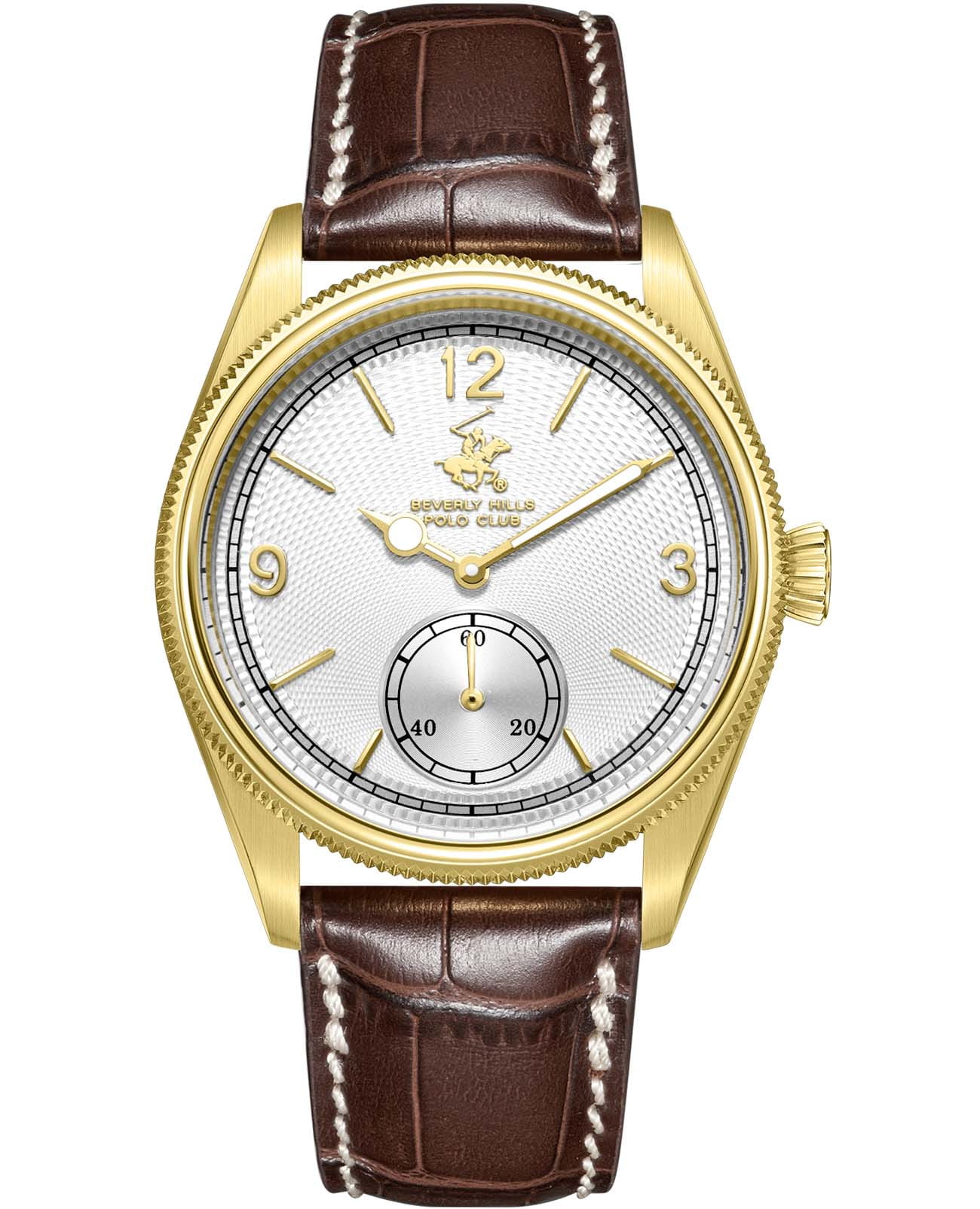 Beverly Hills Polo Club Beverly Hills Polo Club BP3807X.132  BP3807X.132 кварцевые мужские часы белый циферблат, браслет кожаный — вид спереди