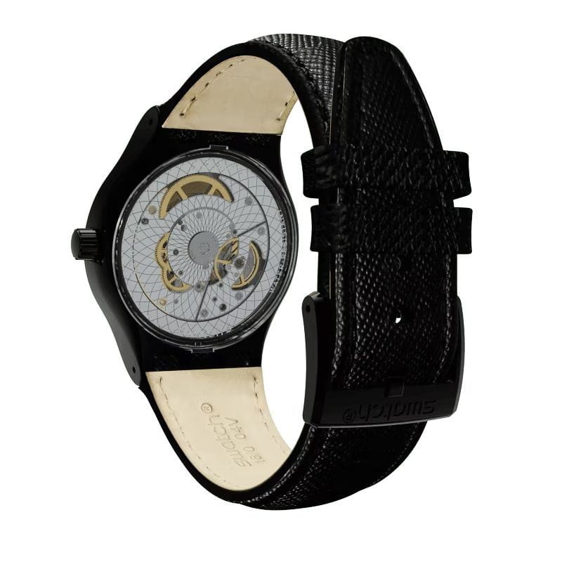Swatch YIB400 мужские часы застежка крупным планом