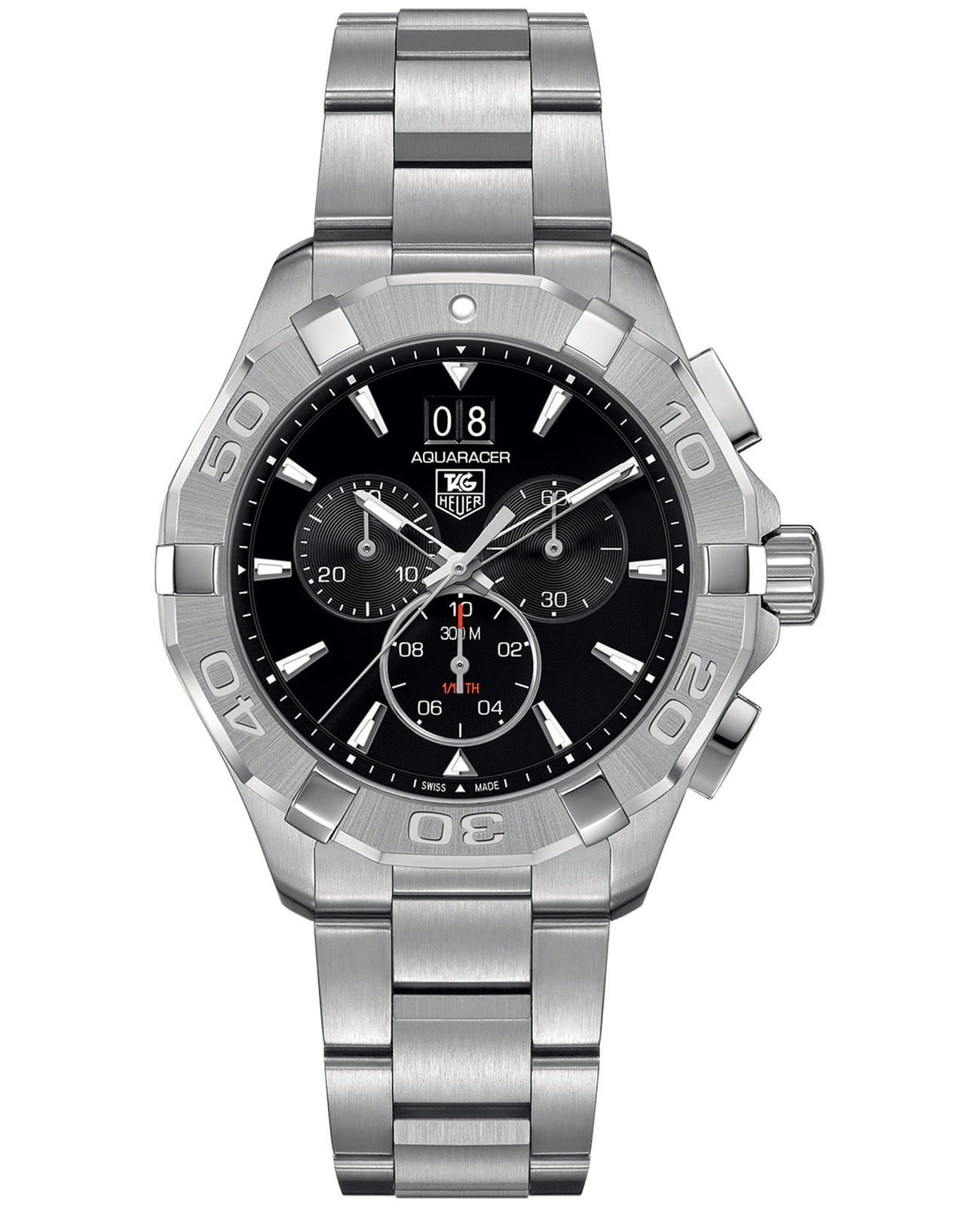 TAG Heuer TAG Heuer Aquaracer CAY1110.BA0927  CAY1110.BA0927 кварцевые мужские часы черный циферблат, браслет нержавеющая сталь — вид спереди