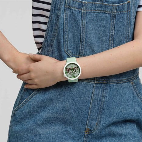 Swatch Swatch Big Bold Bioceramic Lacquered SB03Z103 мужские часы зеленый циферблат на запястье