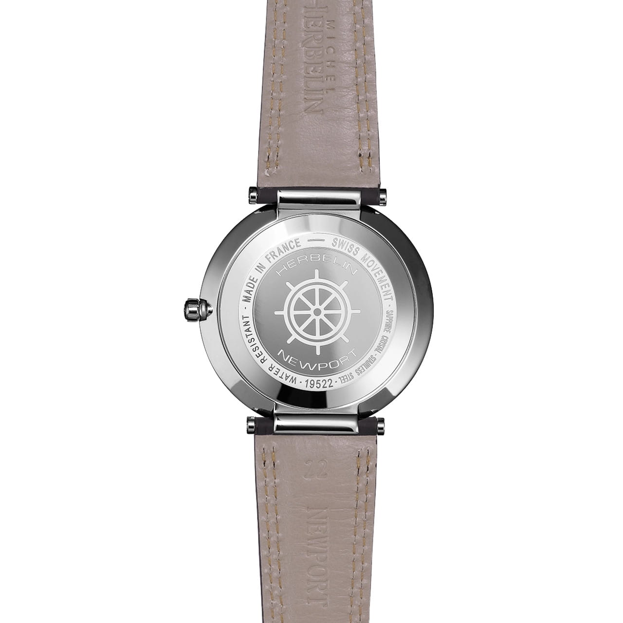 Herbelin Herbelin Newport Slim 19522AP15S,  франция мужские часы на браслете кожаный боковой вид