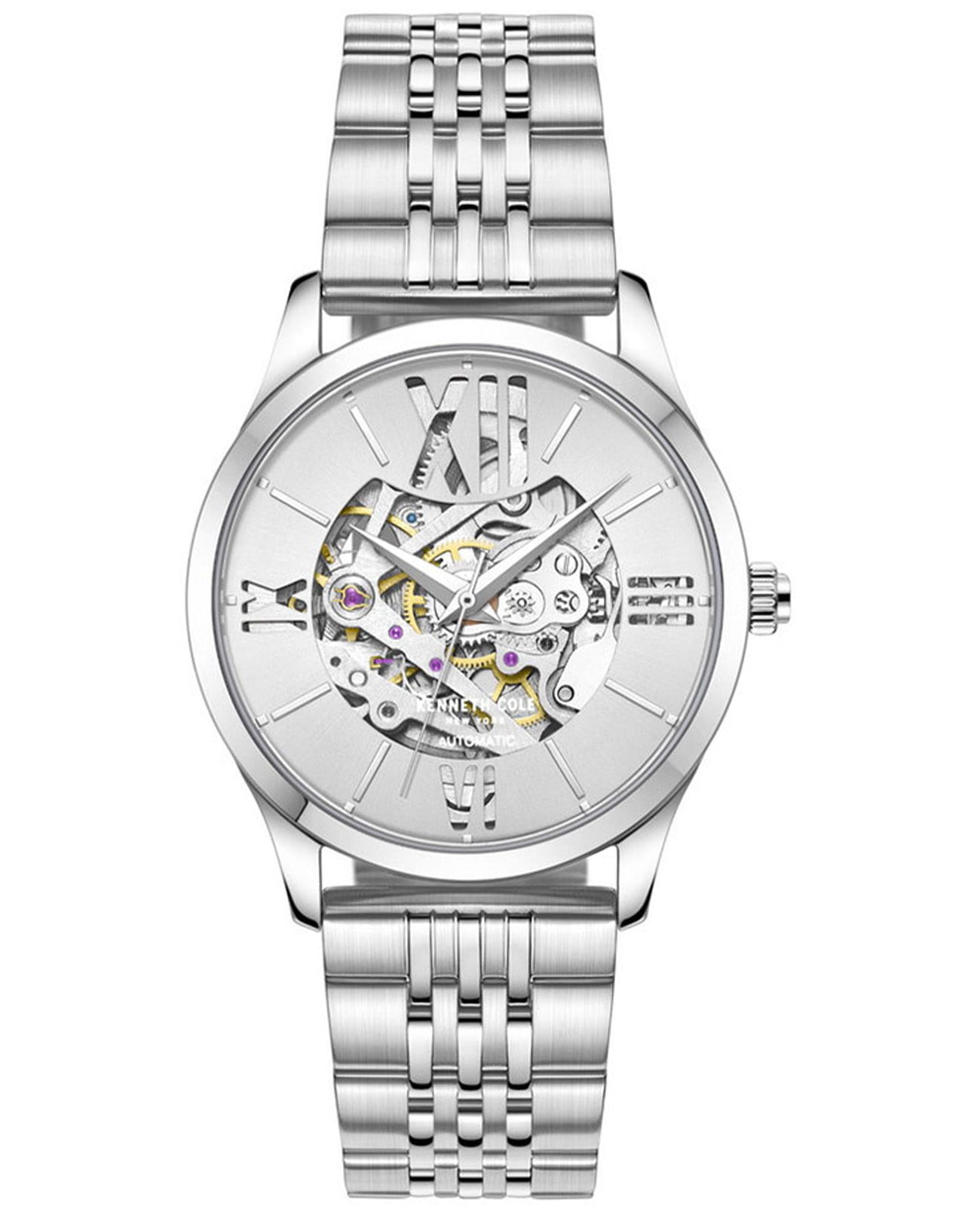 Kenneth Cole Kenneth Cole Automatic KCWLL2235601  KCWLL2235601 механические женские часы серебристый циферблат, браслет нержавеющая сталь — вид спереди
