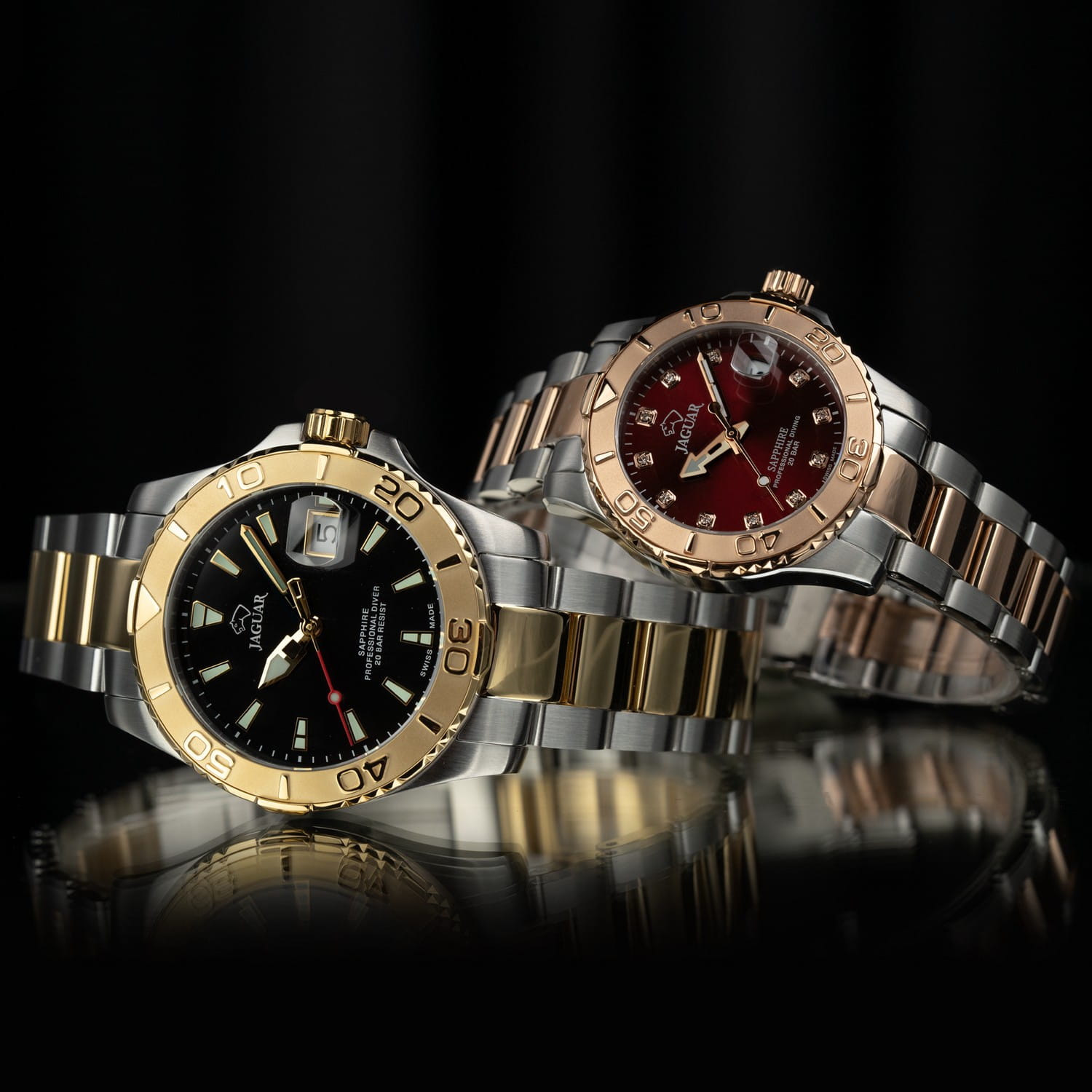 Оригинальные часы Jaguar Jaguar Couple Diver J970/3 кварцевые калибр механизма  общий вид