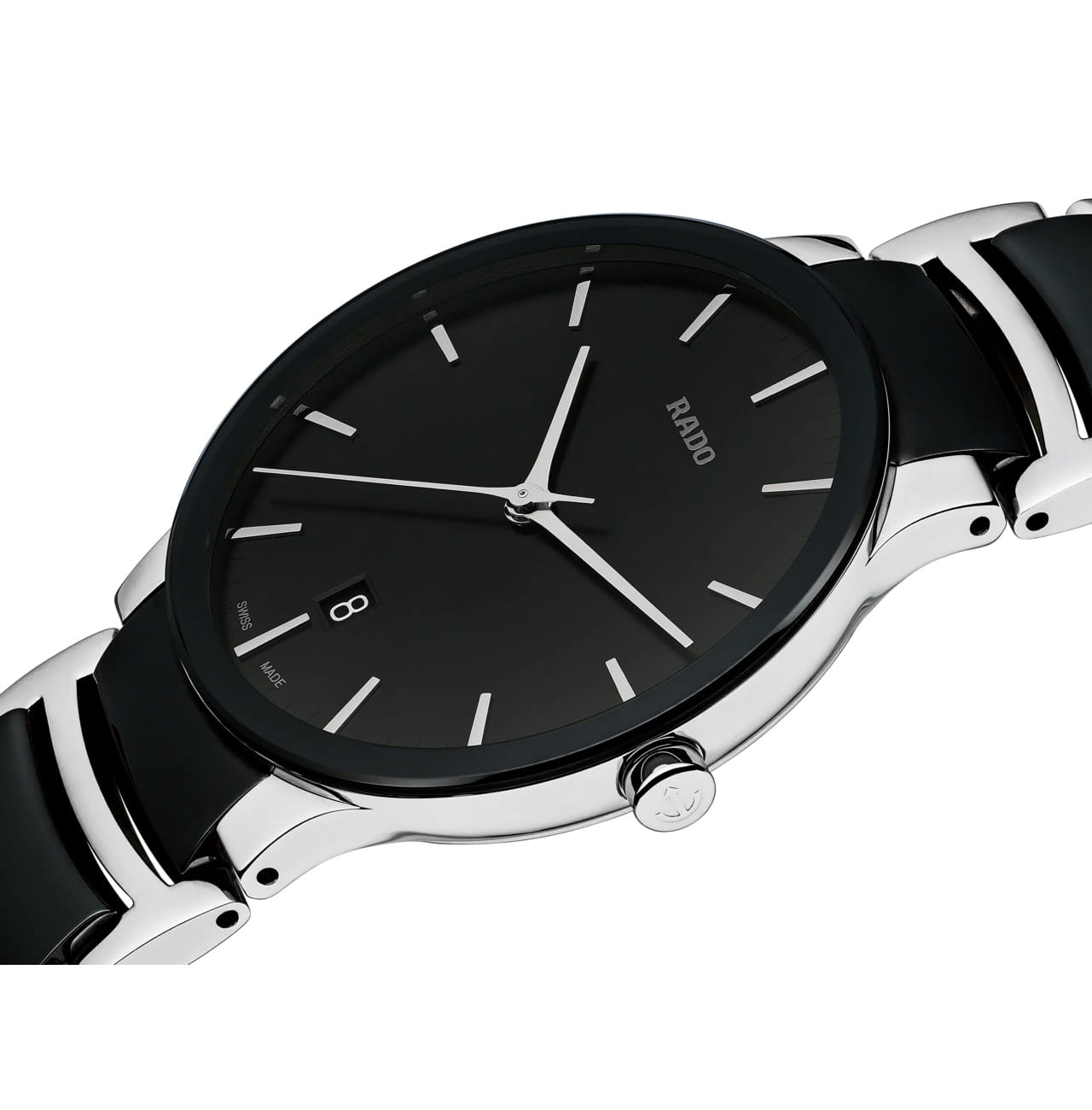 Rado Rado Centrix R30934172, centrix швейцария мужские часы на браслете сталь + высокотехнологичная керамика боковой вид