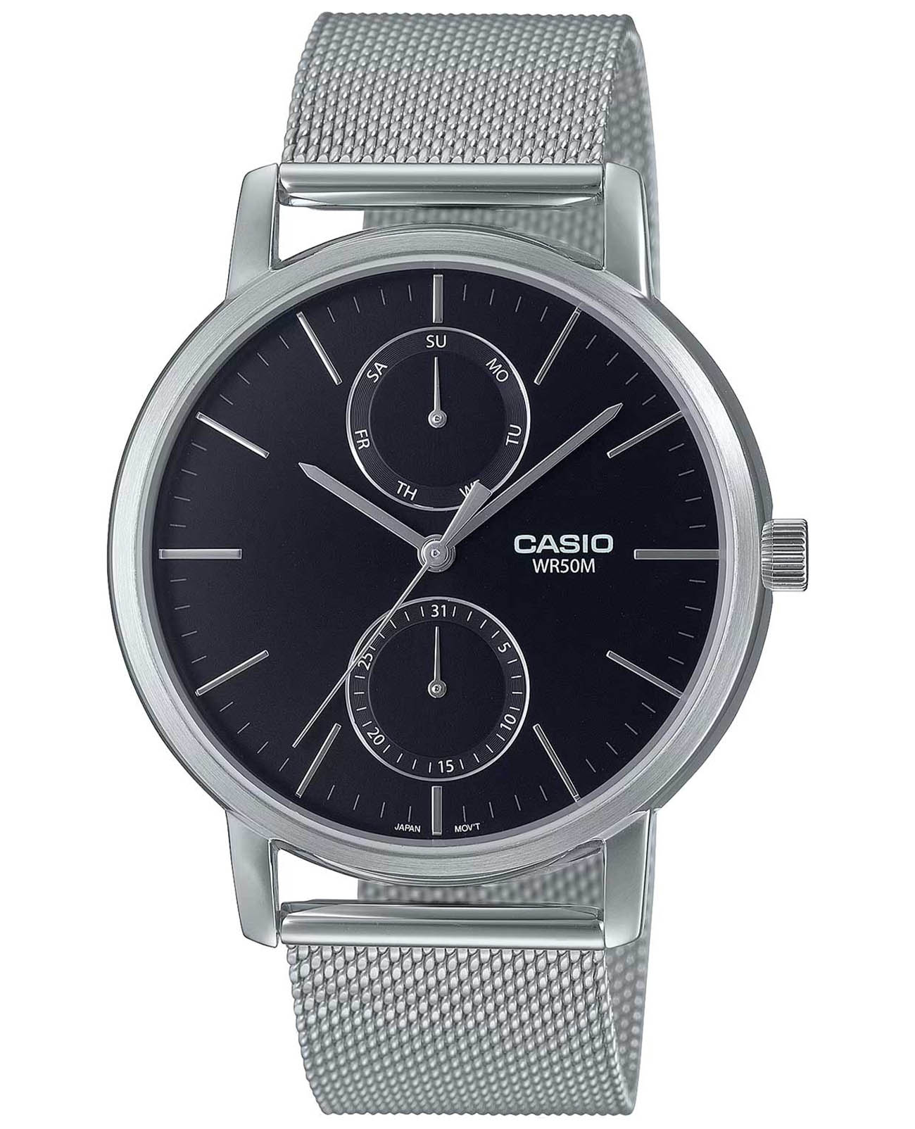 Casio Casio Collection MTP-B310M-1AVDF (MTP-B310M-1A)  MTP-B310M-1A кварцевые мужские часы черный циферблат, браслет нержавеющая сталь — вид спереди
