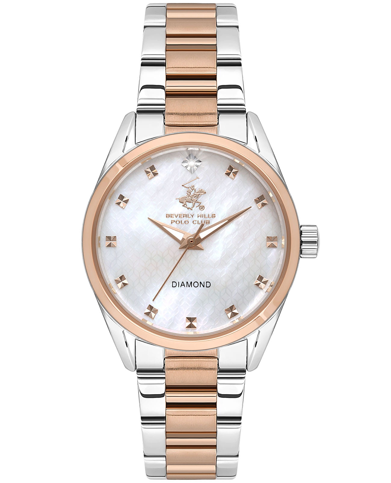 Beverly Hills Polo Club Beverly Hills Polo Club BP3601C.520  BP3601C.520 кварцевые женские часы перламутровый циферблат, браслет нержавеющая сталь с ip-покрытием — вид спереди