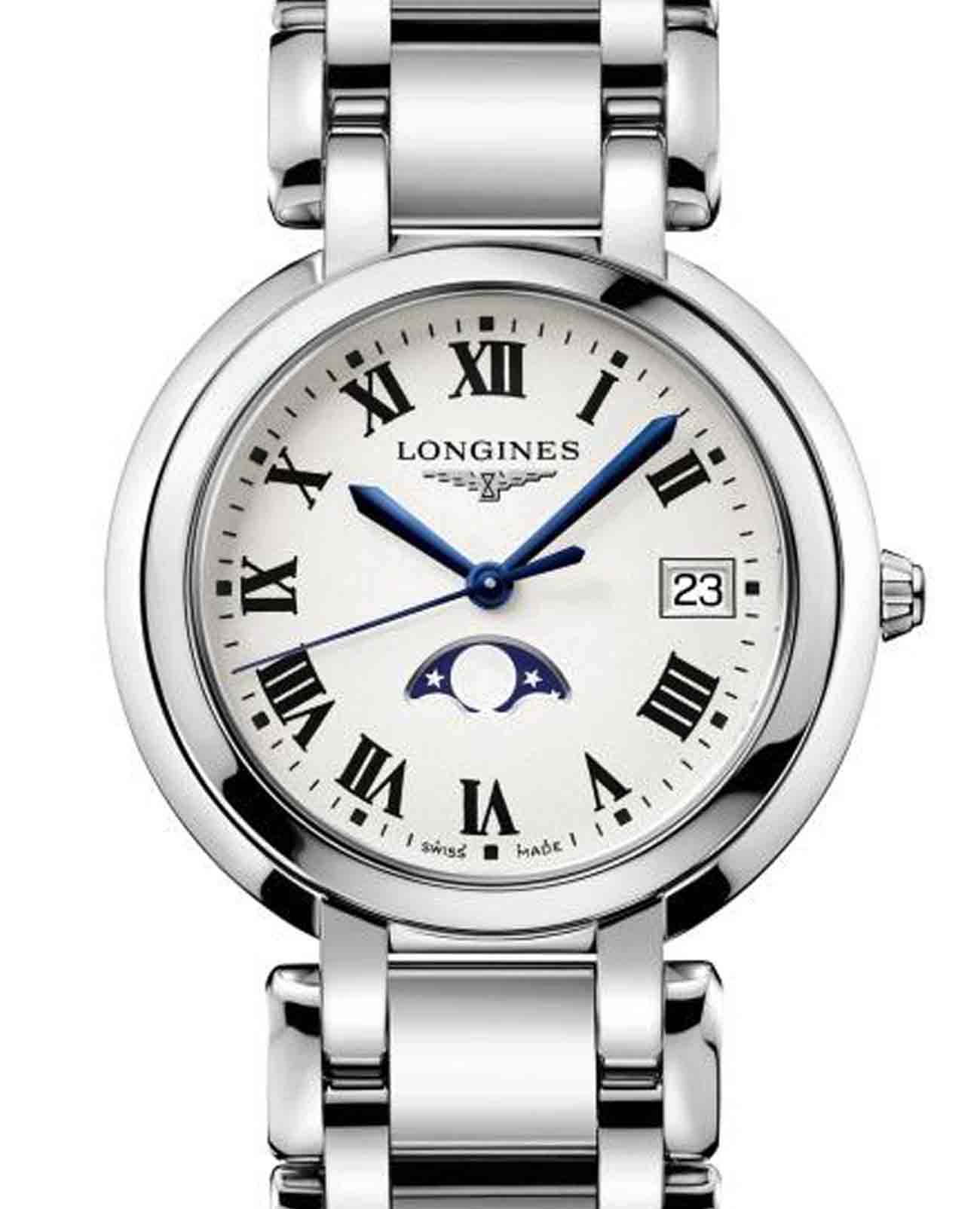 Оригинальные часы Longines Longines PrimaLuna L8.116.4.71.6 кварцевые калибр механизма l296 общий вид