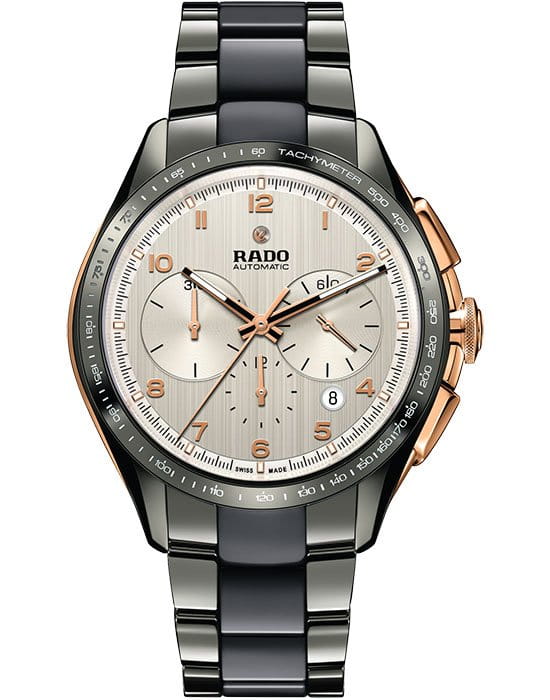 Rado Rado Hyperchrome Automatic Chronograph R32108102 Automatic R32108102 механические мужские часы шампань циферблат, браслет плазменная керамика + ceramos™ — вид спереди