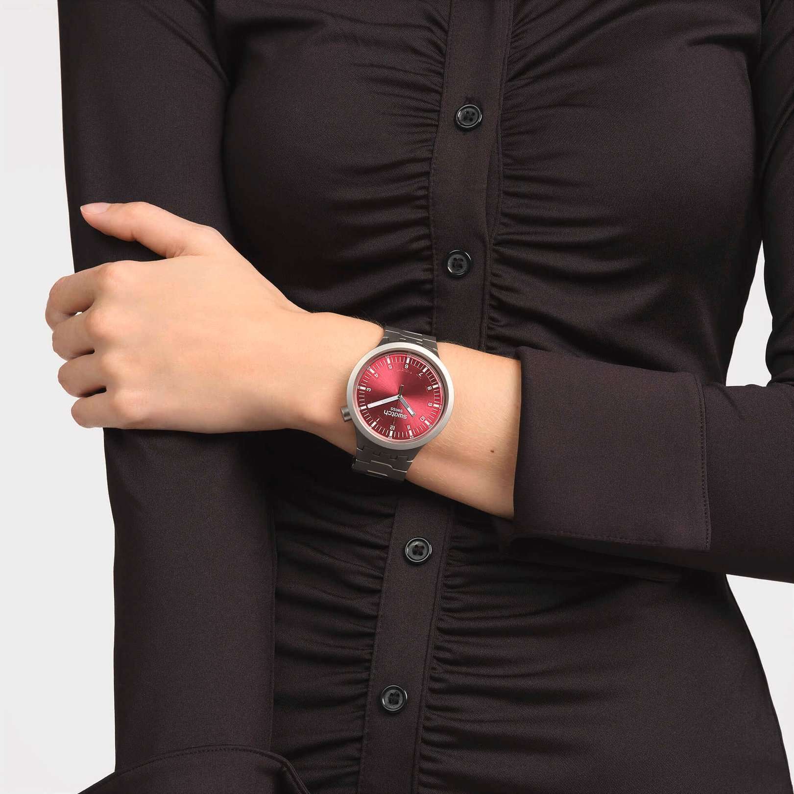 Swatch Swatch Big Bold Irony Standard SB07S104G, big bold швейцария мужские часы на браслете нержавеющая сталь боковой вид