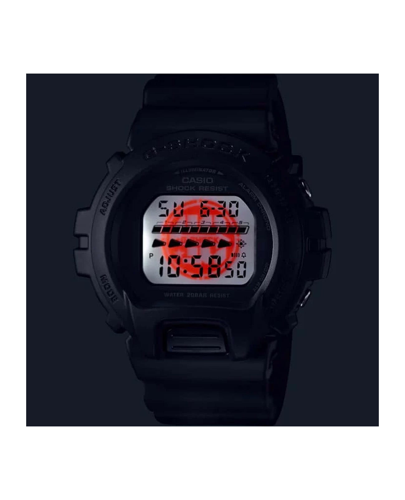 Casio Casio G-Shock DW-6640RE-1DR электронные мужские часы часы крупный план  циферблата