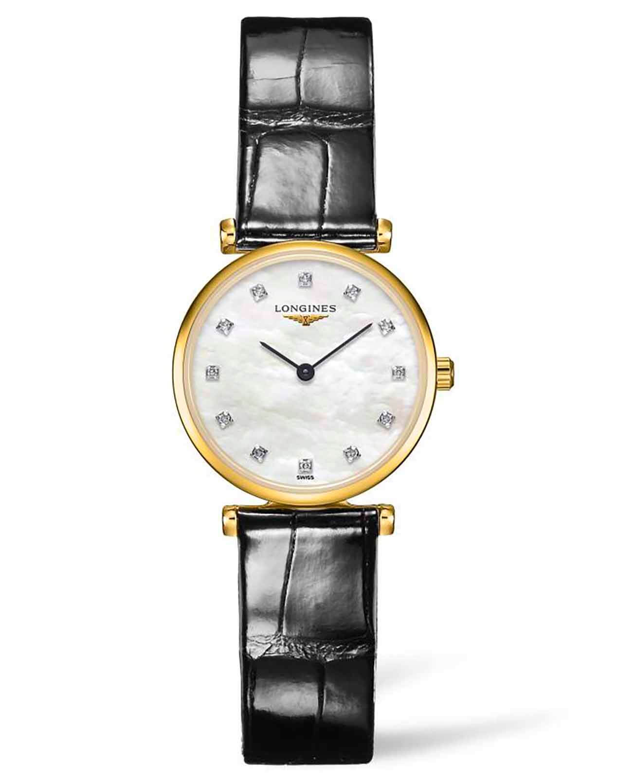 Longines Longines La Grande Classique L4.209.2.87.2  L42092872 кварцевые женские часы перламутровый циферблат, браслет кожаный — вид спереди
