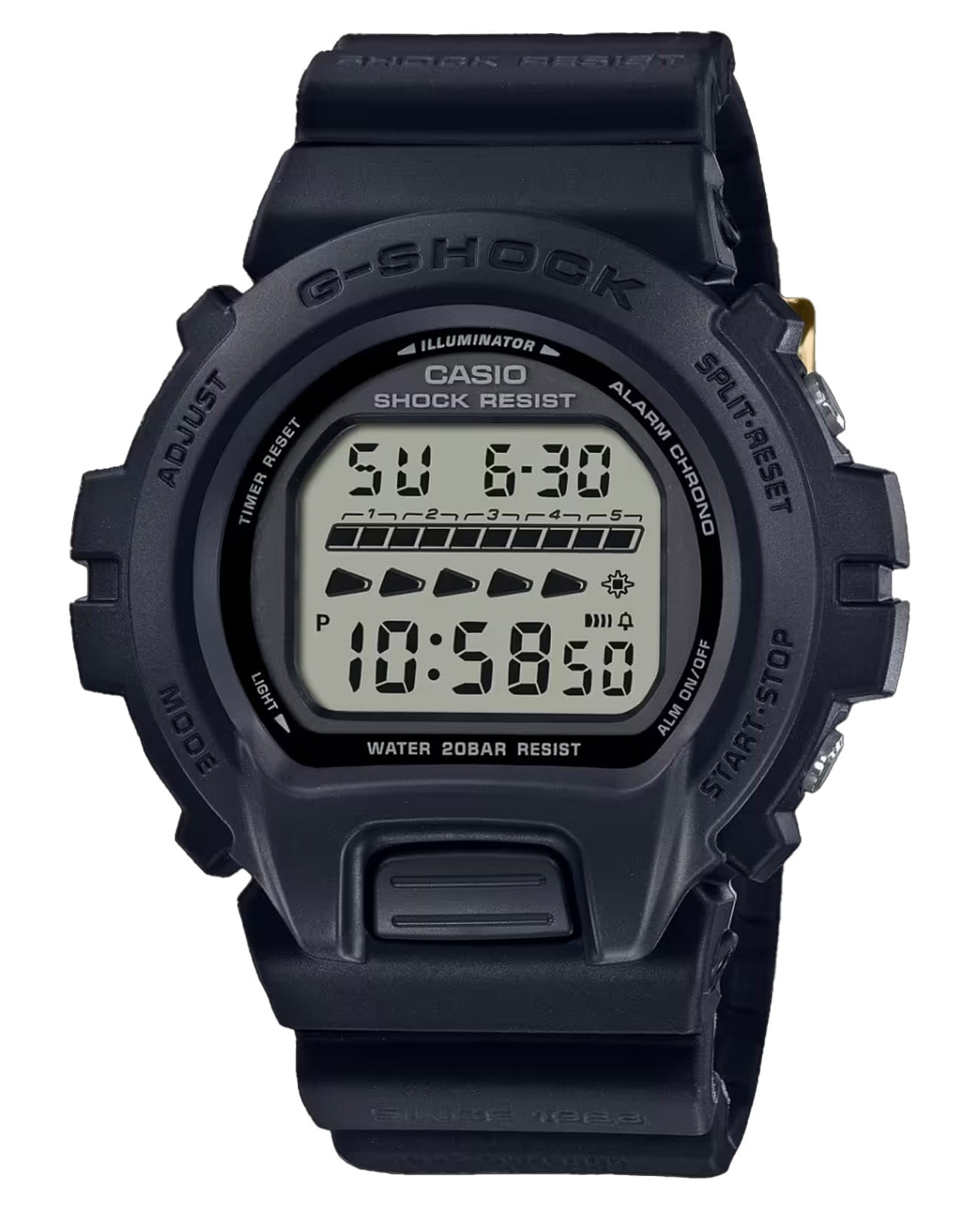Casio Casio G-Shock DW-6640RE-1DR  DW-6640RE-1DR электронные мужские часы  циферблат, браслет пластик — вид спереди